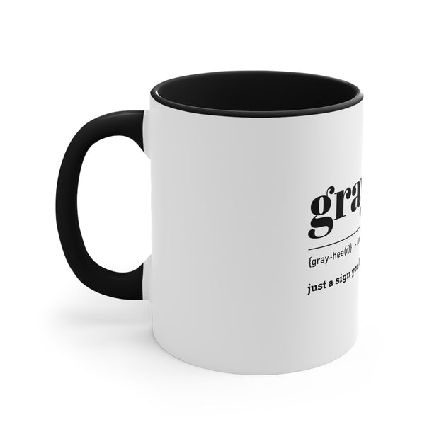 Gray Hair Accent Coffee Mug, 11oz