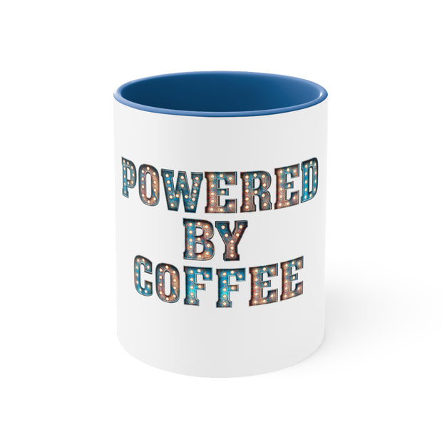 Powered By Coffee Accent Coffee Mug, 11oz