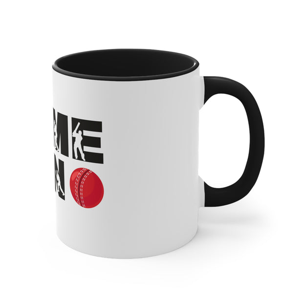 Game On Cricket Accent Coffee Mug, 11oz