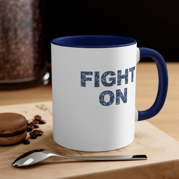 Fight On Accent Coffee Mug, 11oz Blue