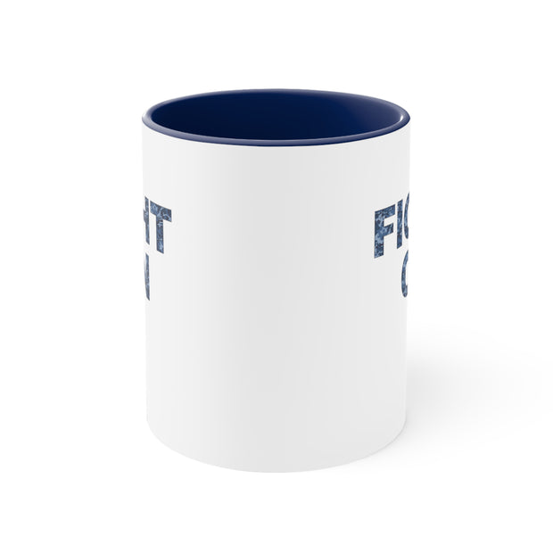 Fight On Accent Coffee Mug, 11oz Blue