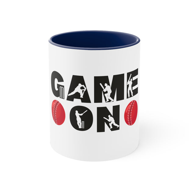 Game On Cricket Accent Coffee Mug, 11oz