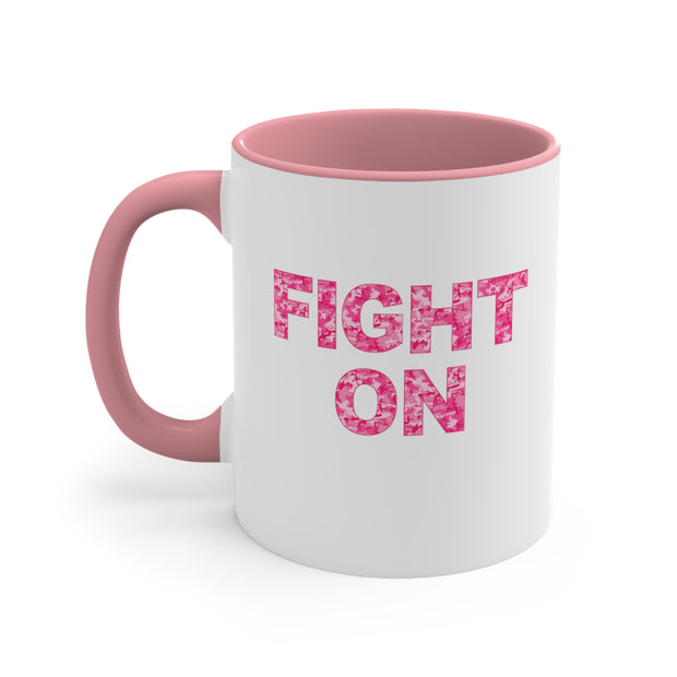 Fight On Accent Coffee Mug, 11oz Pink