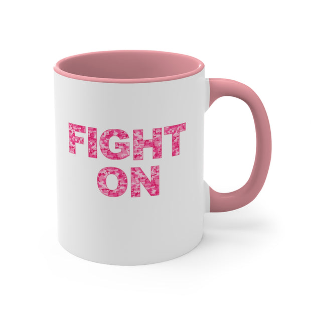 Fight On Accent Coffee Mug, 11oz Pink