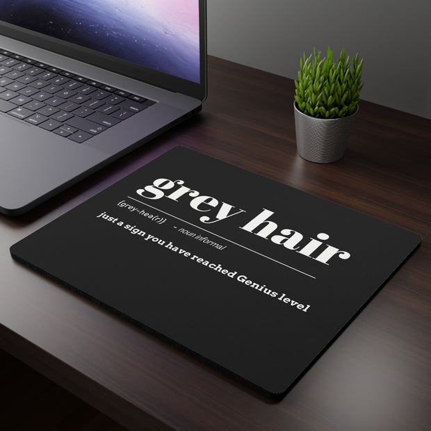 Grey Hair Rectangular Mouse Pad